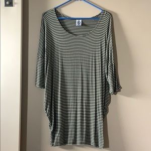 Agnes & Dora Olive Striped Dolman Top